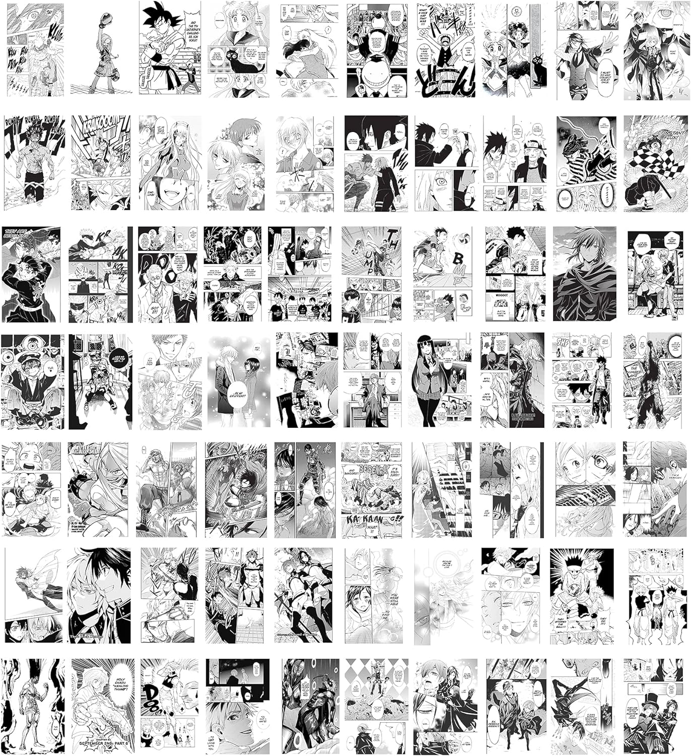 50PCS Anime Panel Aesthetic Pictures Wall Collage Kit 4x6 inch Wall Art Bedroom Dorm Decor，Wall Prints Kit，Aesthetic Pictures Anime Style Photo Collection Small Posters for Teens and Adults